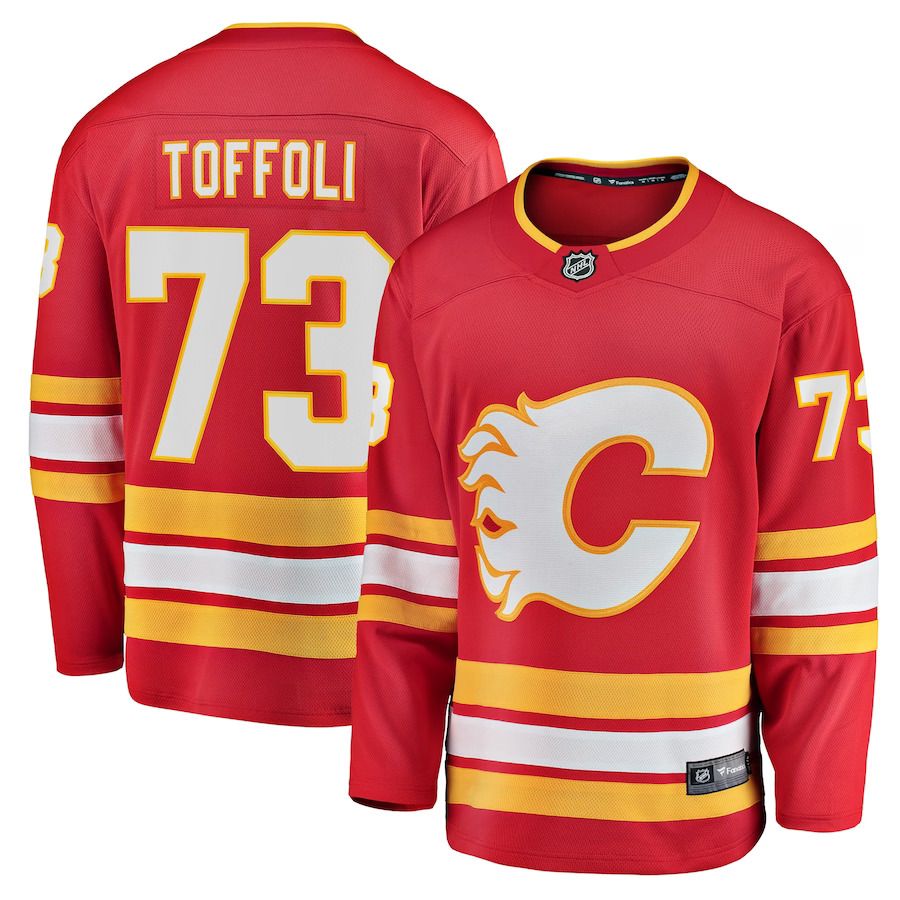 Men Calgary Flames #73 Tyler Toffoli Fanatics Branded Red Home Breakaway Player NHL Jersey